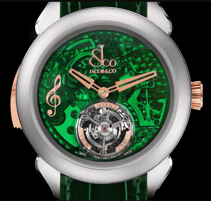 Jacob & Co PT520.24.NS.QG.A PALATIAL FLYING TOURBILLON MINUTE REPEATER TITANIUM (GREEN MINERAL CRYSTAL) Replica watch